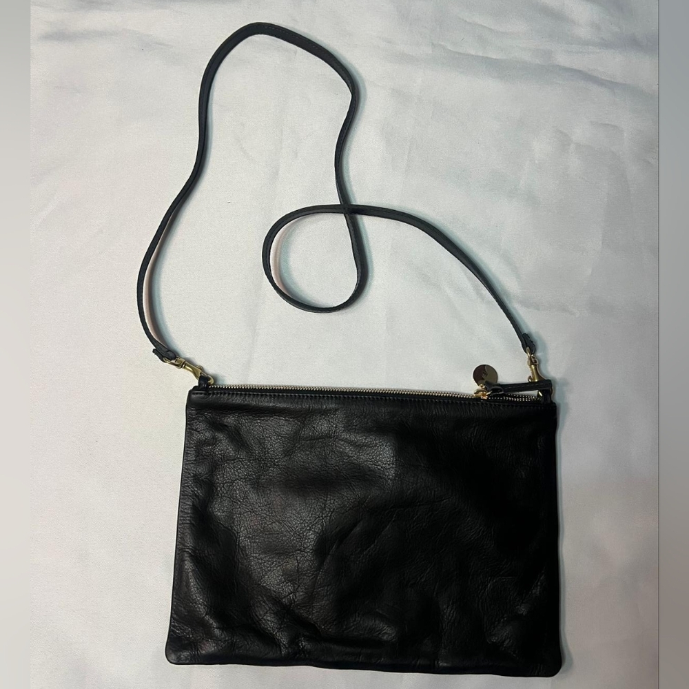 Clare V Black and Brown Crossbody Bag with Bold Stripes - Picture 2 of 4